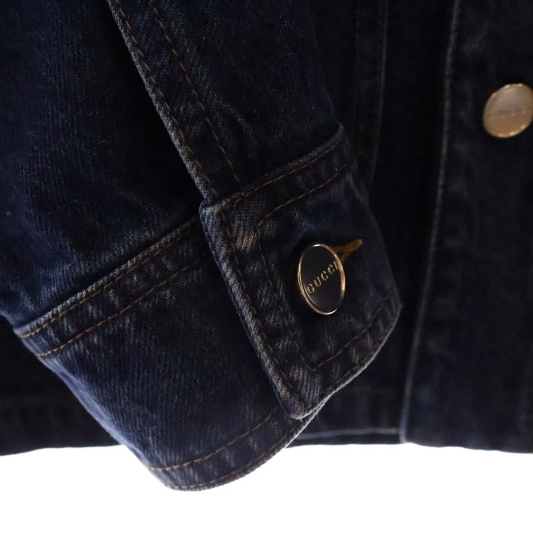 Giacca denim Gucci logo indaco 789129 usata 19c905128aaf2e22ced7bc8f26ff0262