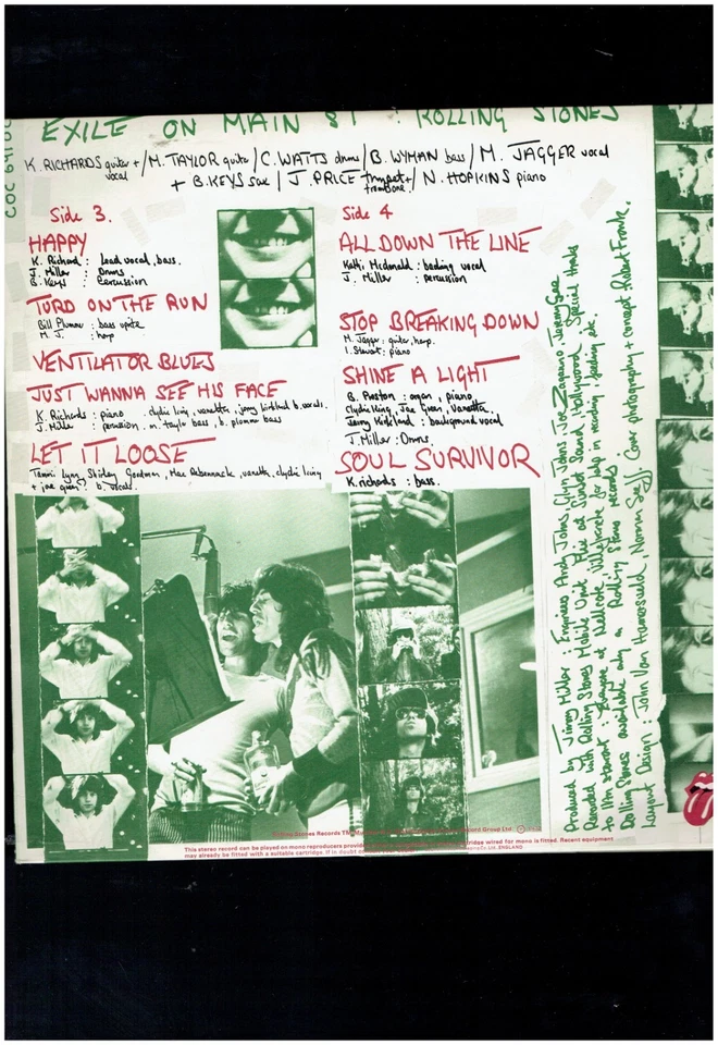ROLLING STONES EXILE ON MAIN STREET 1972 ROLLING STONES RECORDS VINYL  ALBUM - Image 3 of 3