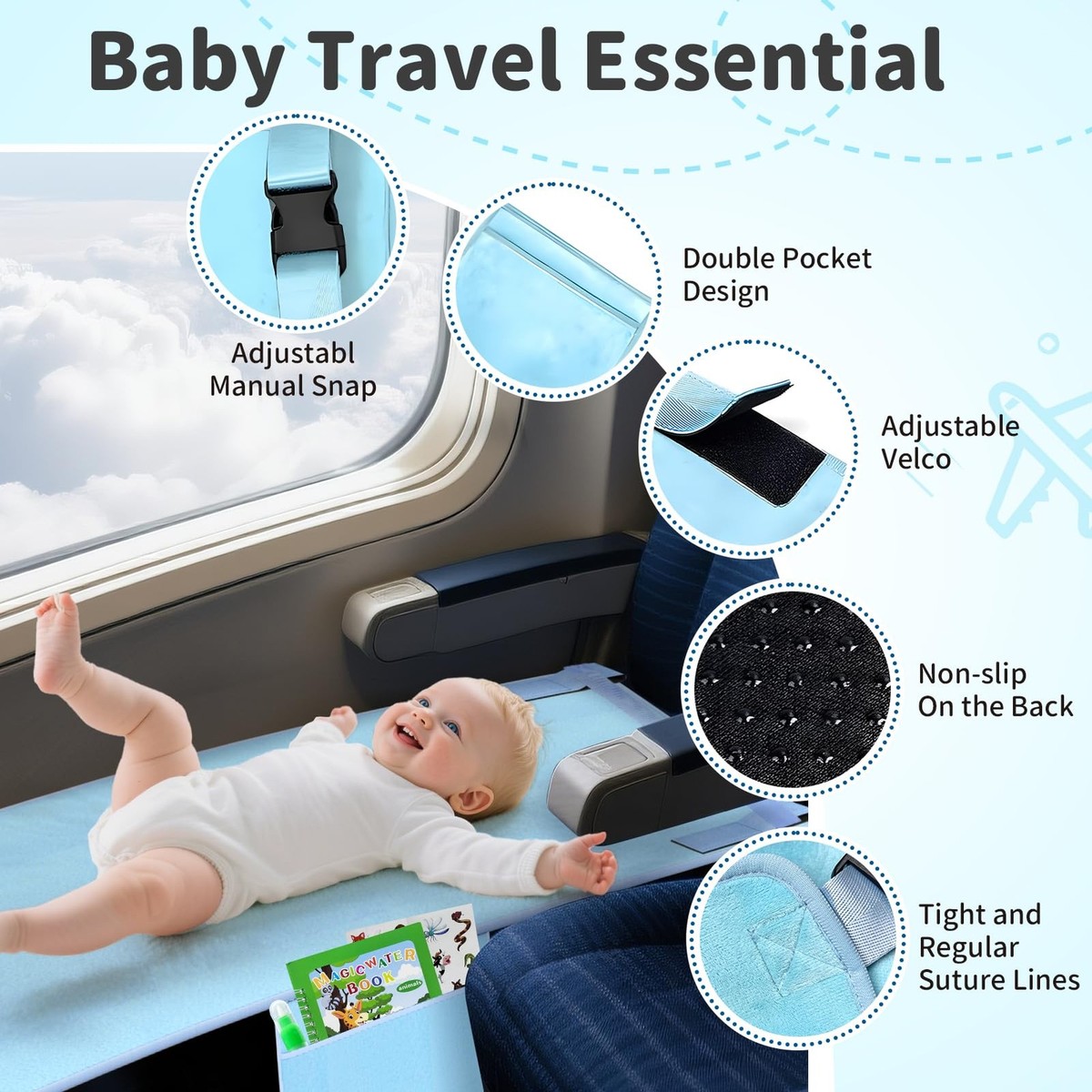 Baby Toddler Airplane Bed - Flyaway Kids Airplane Bed for Toddler