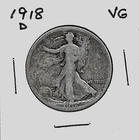 1918 "D" WALKING LIBERTY HALF DOLLAR ***VG***