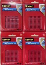 Scotch Removable Clear Mounting Squares, Double-Sided Adhesive, 35 ct, Lot of 4