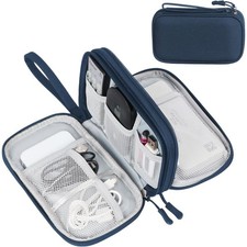 FYY Electronic Organizer, Travel Tech Pouch Bag, 7.5 x 4.3 x 2.2 inches, Navy