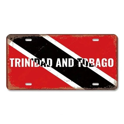 Trinidad and Tobago Decorative License Metal Plate Vintage Flag Sign Wall Plaque