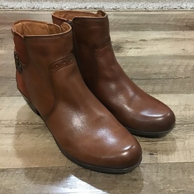 Pikolinos Rotterdam Women's Size 41 US 10.5 Brown Leather Side Zip Ankle Boots