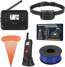 2-in-1 Wired Dog Fence  Remote Training Collar, Underground/Aboveground, 650ft