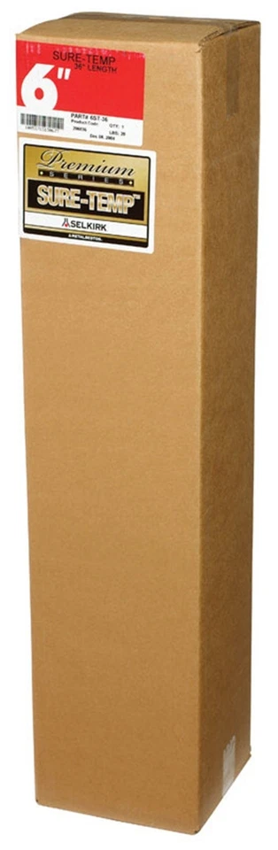 Tubo de chimenea aislado de acero inoxidable Selkirk 206036 6 diámetros x 36 L in. Foto 2 de 2