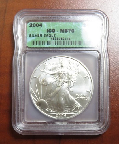 2004 American Silver Eagle__ICG MS 70__1oz. .999 silver