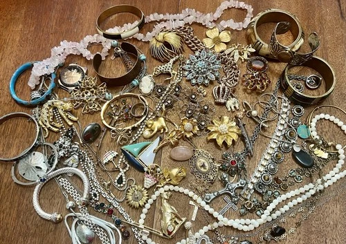 Huge Vintage Jewelry Lot, Trifari, Monet, Swarovski, KC, DFA, Alchemy, Goldplate