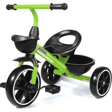 All-Weather Green Kids Tricycle - Safe Indoor and Outdoor Riding for Ages 2-5