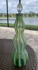 RARE Fenton New World Green Opalescent Decanter. Rib Optic. No Damage.
