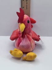 Ty  Strut 1996 Beanie Baby Red Rooster With Yellow Feet And Beak