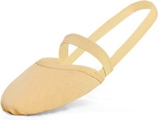 Dance Shoes Half Sole Ballet Pirouette for Women/Men and Medium, Tan