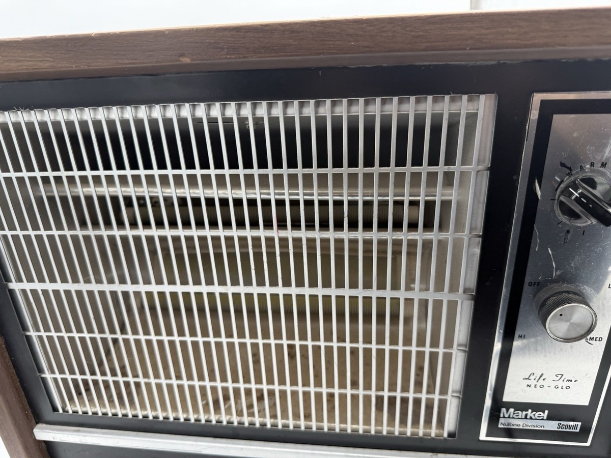 ストーブ Scovill Markel Nulone Fan-Glo Heater RARE Vintage MARKEL Fan-Glo Automatic Heetaire Heater Model