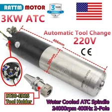 「USA」 3KW ATC CNC Spindle Motor Automatic Tool Changer BT30 24000rpm 400hz 100mm