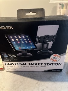 Adjustable 360° Rotating Metal Tablet Stand for 7.9-13" Devices, Black