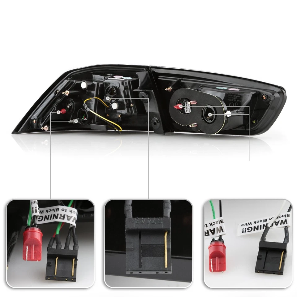 2008-2017 Mitsubishi Lancer 08-15 EVO X Black Smoked LED Tube Tail Lights Lamps - Image 4 of 4