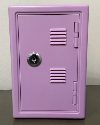Purple Mini Safe Lockbox with Key Lock With Coin Slot & Drawer for Kids