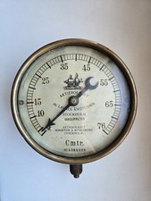 Antique De Laval Vacuum Gauge c.1900 Schäffer & Budenberg Stockholm Brass Vakuum