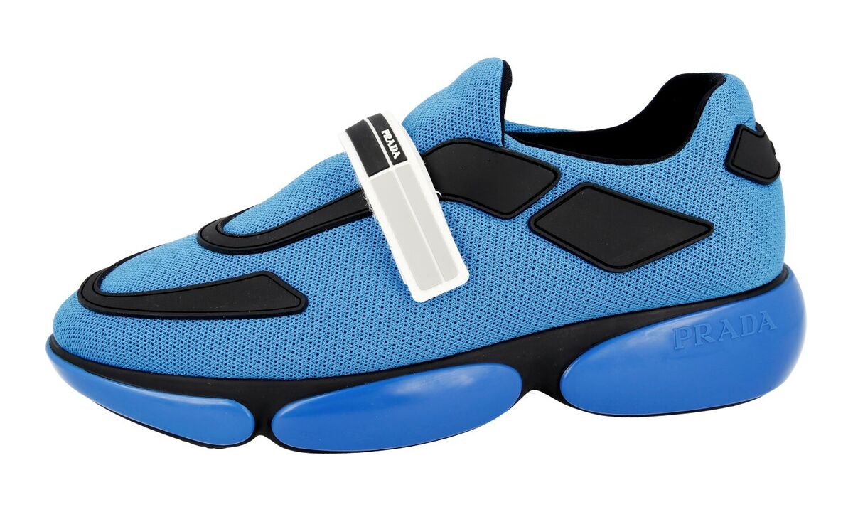 AUTH PRADA CLOUDBUST SNEAKERS SHOES 1E293I BLUE SPORT KNIT AUTH PRADA CLOUDBUST SNEAKERS SHOES 1E293I BLUE SPORT KNIT