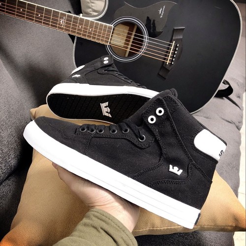 Supra Men's Supra Vaider Black/white canvas men's mid to high top shoes - Picture 26 of 26