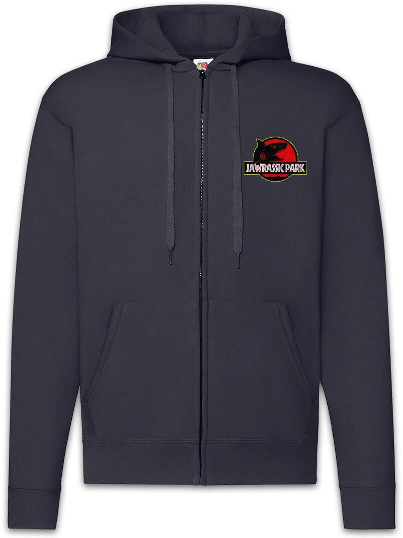 JAWRASSIC PARK Zipper Hoodie Island Shark White Jaws Fun Quint Brody Great