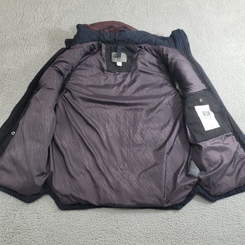 G Star Raw Puffer Vest Mens XL Blue Indigo Herringbone Denim Lined Hooded Street - Picture 14 of 20