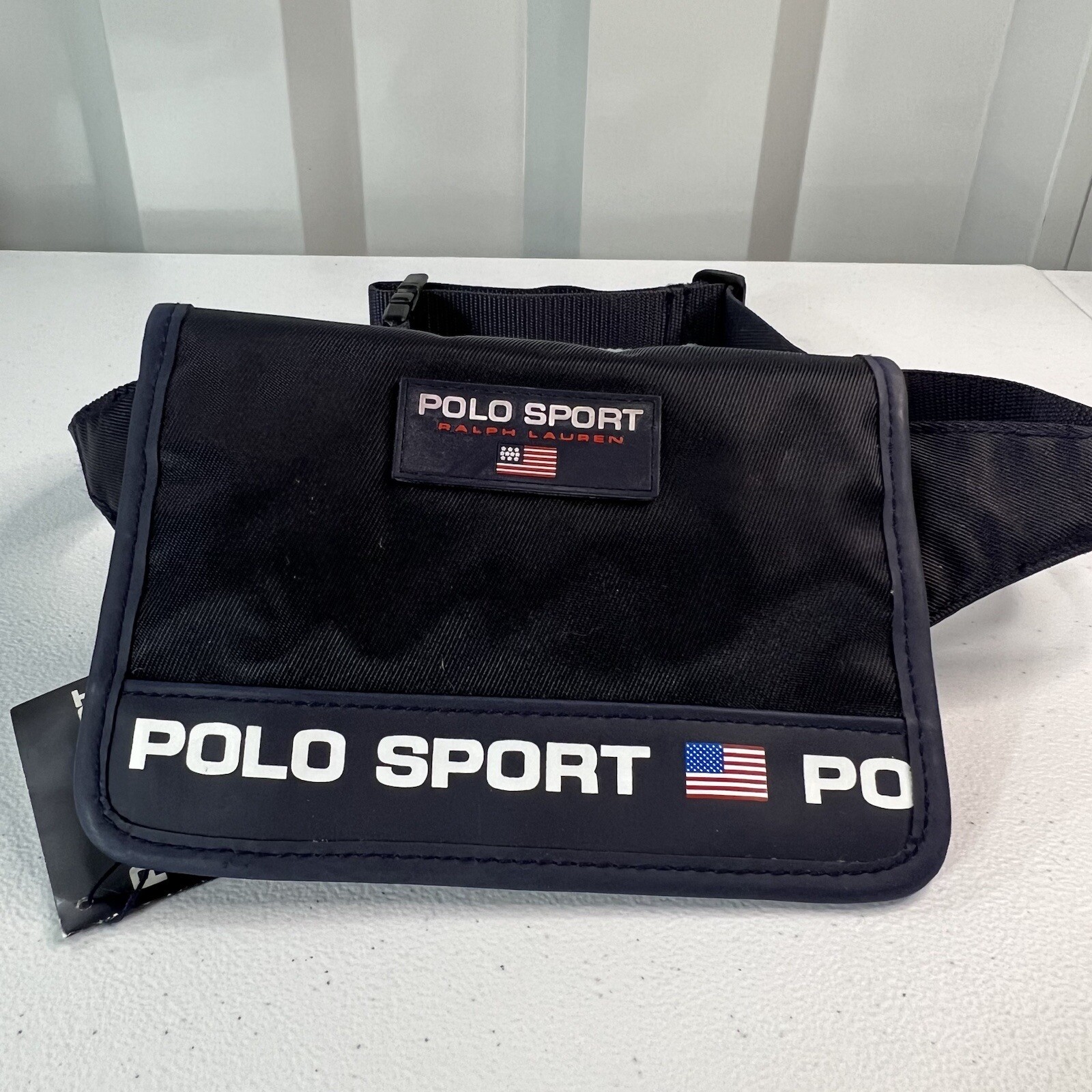 NWT Vintage 90's Ralph Lauren Polo Sport Small Fanny Pack Belt Bag Black Rare