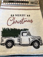 Winter Wonder Lane Holiday Farmhouse Truck & Trees Table Runner 13" x 72" NEW
