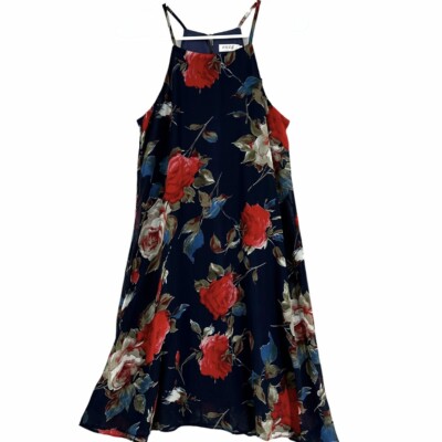 OURS Women's Floral Spaghetti Strap Tank Top - Loose V-Neck Summer Blouse, Plus Size Available - Blue Paisley Print