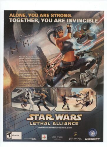 Star Wars Lethal Alliance Playstation PSP Nintendo DS - 2006 Video Game Print Ad - Afbeelding 1 van 4
