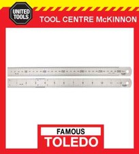 FAMOUS TOLEDO 300/12 300mm / 12" STAINLESS STEEL DOUBLE SIDED METRIC & A/F RULE