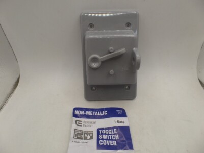 COMMERCIAL ELECTRIC WTC100PG 1-GANG NON-METAL WR-PROOF TOGGLE SWITCH COVER GRAY