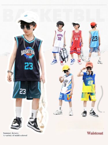 Boy Clothes Summer Outfits Children Sleeveless Basketball Shirt Shorts Sport Set