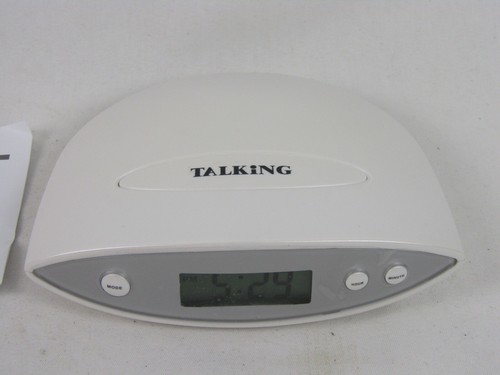 Easy-Touch Talking Clock-White-Batteries Included-Instructions/No Box-Works!