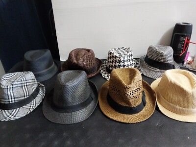 Lot Men's Straw Fedora Hats Levis Gap H M Size S/M