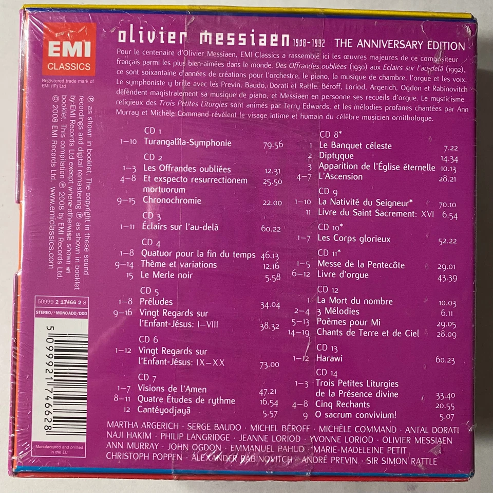 OLIVIER MESSIAEN Anniversary Edition Martha Argerich Loriod NEW 14 x CD box set - Image 2 of 2