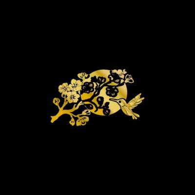 24K Quality Gold Aufkleber Stickers vergoldet Geschenk idee Sacura Vogel Sakura
