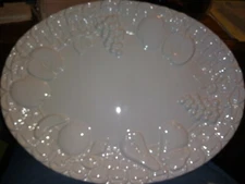 Sanor Ceramica oval white glass 19" oval platter