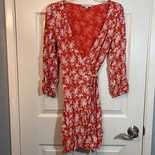 American Eagle Women’s Long Sleeve Floral Wrap Dress Small