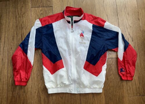 VTG 1996 USA Olympic Team Vintage 90s Starter Atlanta Warm-up Jacket Mens L - Afbeelding 1 van 7