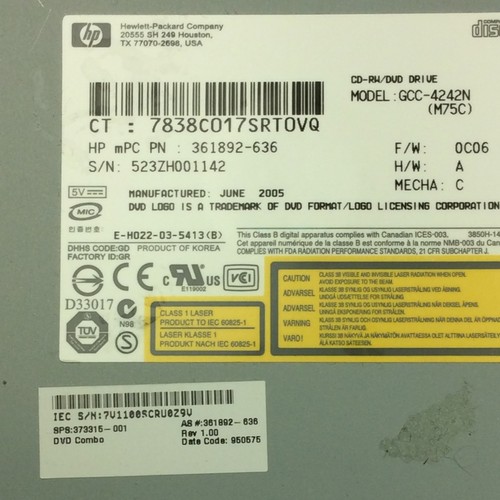 HP Compaq NC6230 Laptop Computer Optical Disc Drive GCC-4242N 361892-636 - Picture 3 of 5