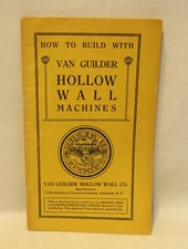 SCARCE! 1914 Van Guilder Hollow Wall Machines Building Gude "Like a Thermos Btl"