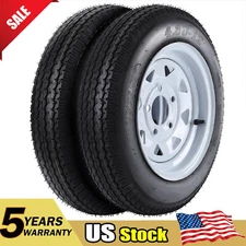 2PC 4.80-12 4.80x12 480-12 Trailer Tires 6-Ply Load Range C 5 Lug with 12'' Rims