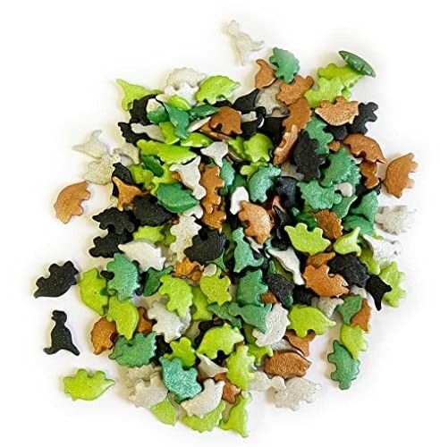 A Pinch Of Glimmer Camo Dinosaur Shapes 25g - Edible Decorations/Sprinkles 6294