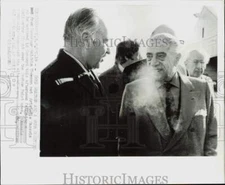 1973 Press Photo Meldrim Thomson meets Aristotle Onassis in New Hampshire