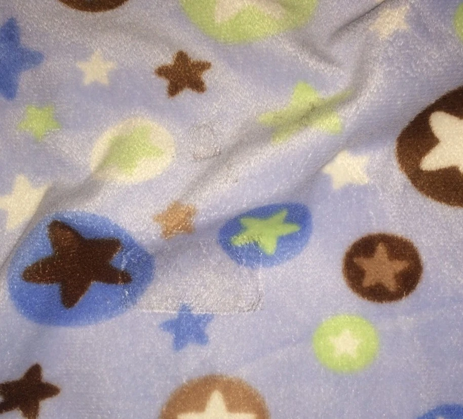 Маленькие чудеса Baby одеяло полоски звезды круги синий зеленый коричневый хлопок плюшевый - Изображение 3 из 4