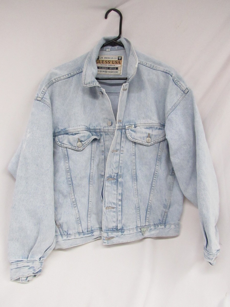 Vintage Men's GUESS Denim Jacket 80's 90's USA Light Wash