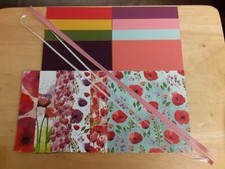 Stampin Up PEACEFUL POPPIES 6 x 6 Designer Paper Card Kit Ribbon RARE