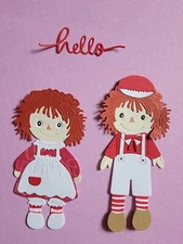 1 Cute Boy/Girl Rag Doll With Word Cardstock Die-Cuts 