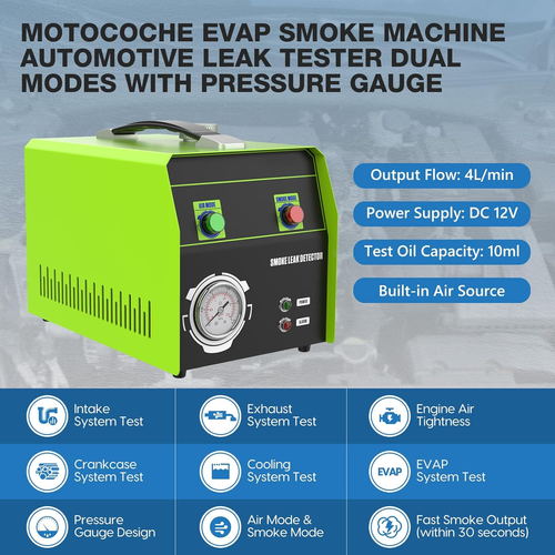 12V Macchina Del Fumo EVAP Con Modalità Aria E Modalità Fumo, Rilevatore Di Prov - Foto 2 di 12